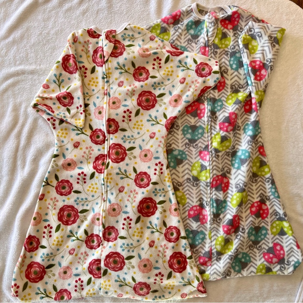 Two Medium Fleece Zipadee Zip squirrel suits